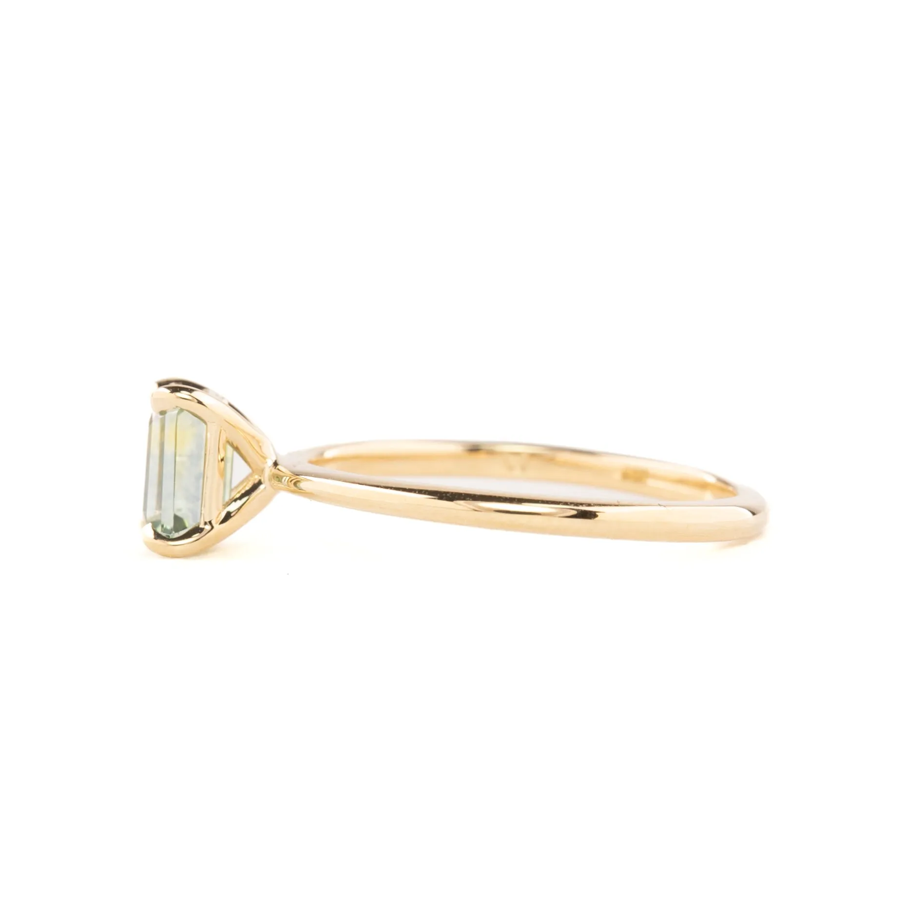 Jane Ring 1.12ct Parti Green Yellow Montana Sapphire, 14k Yellow Gold (One of a kind)