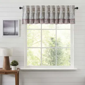 Kaila Blue Stripe Ruffled Lined Valance 90"