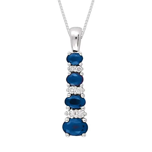 KATARINA Diamond and Alternating Sapphire Jewelry Set (3/8 cttw)