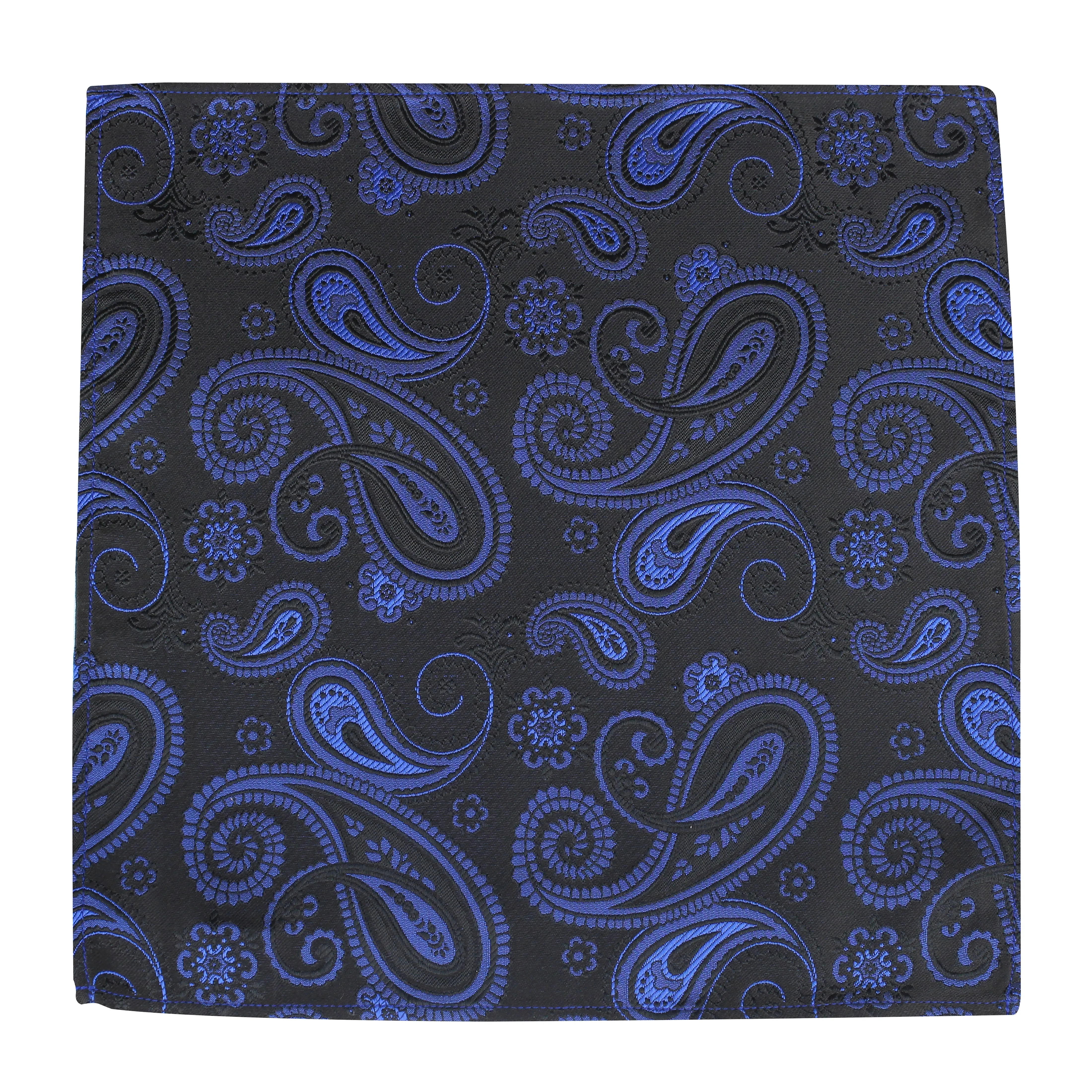 Kovove Elegant Black Paisley Pocket Square For Men