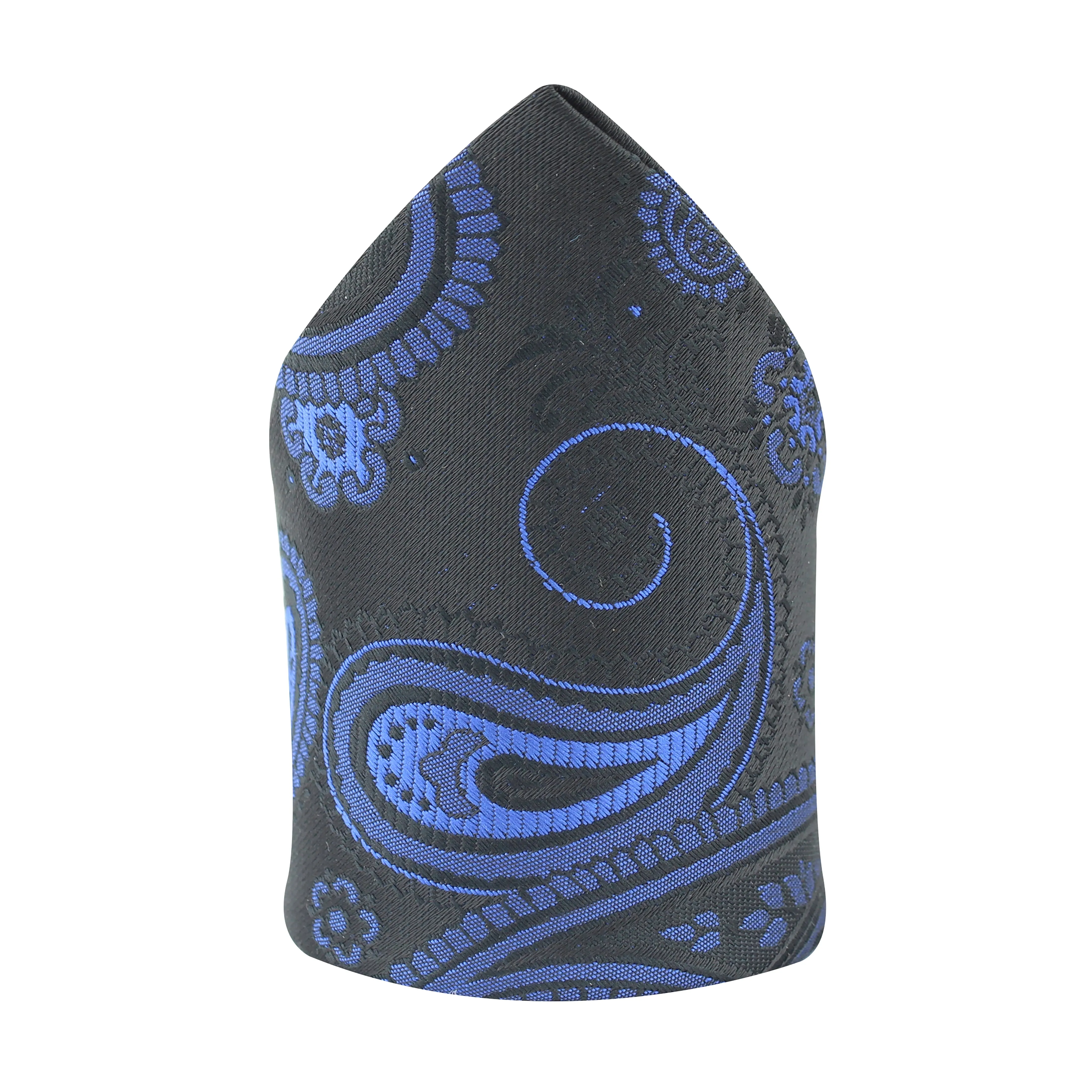 Kovove Elegant Black Paisley Pocket Square For Men