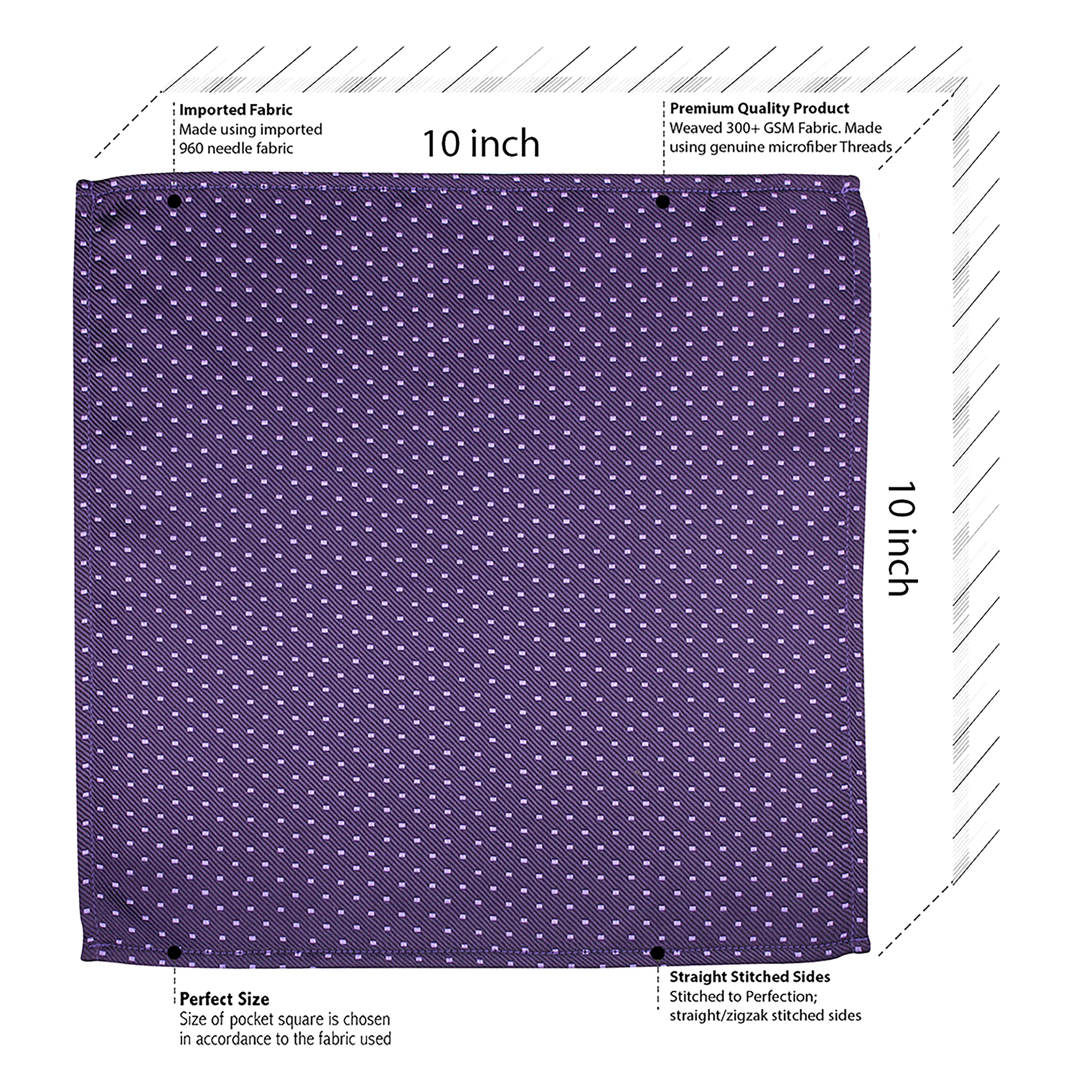 Kovove Purple Polka Dot Necktie and Pocket Square Gift Box