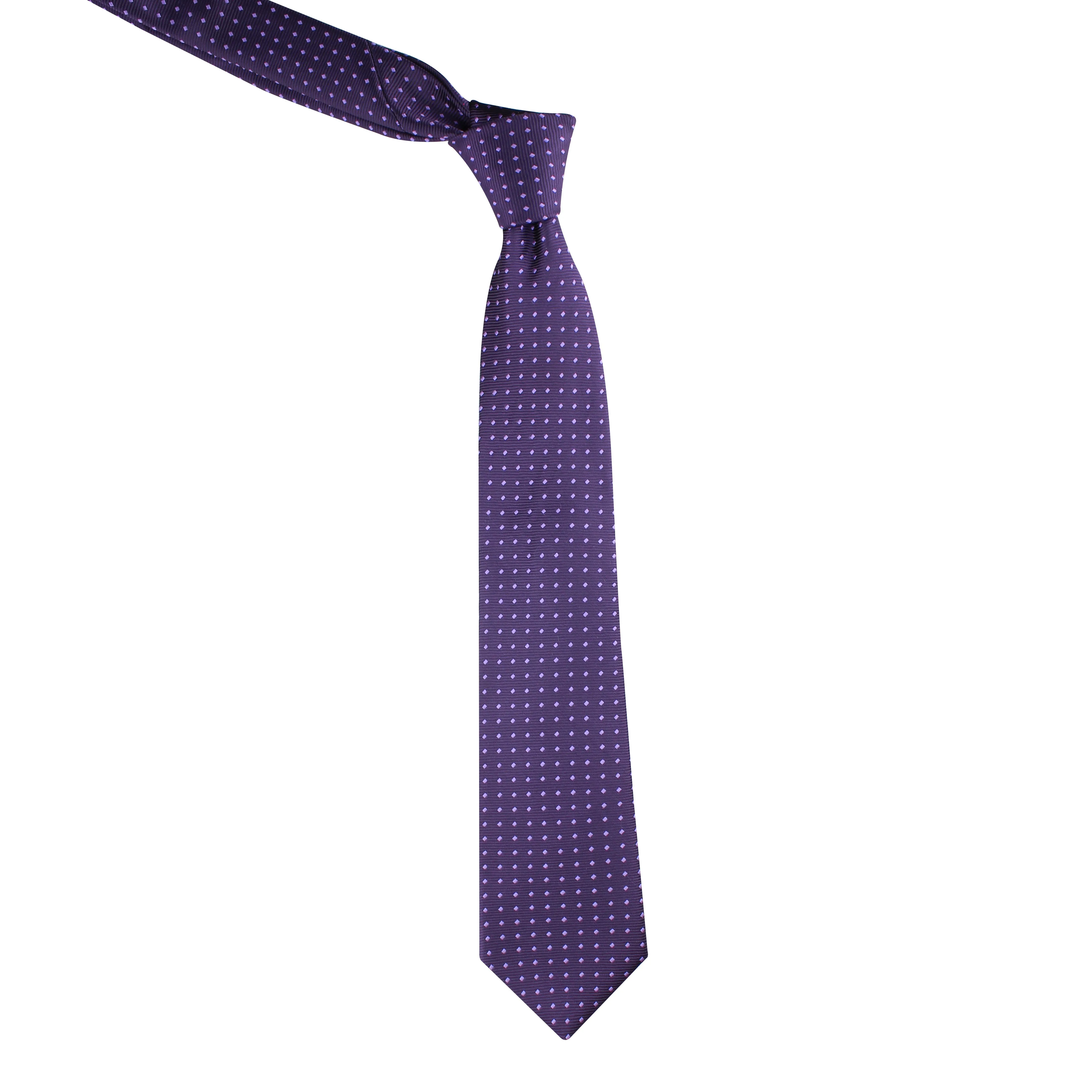 Kovove Purple Polka Dot Necktie and Pocket Square Gift Box