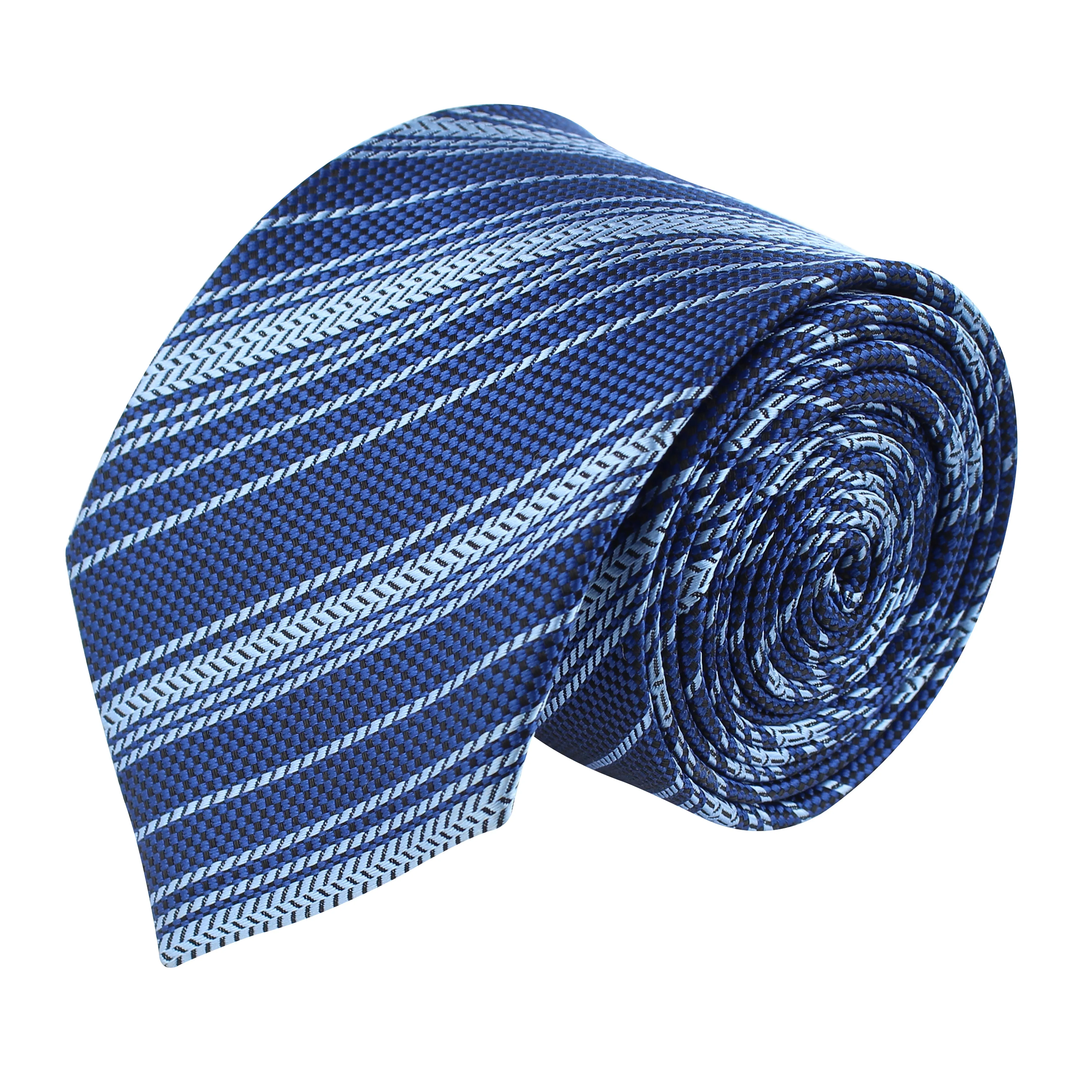 Kovove Soothing Blue Striped Neck Tie For Men