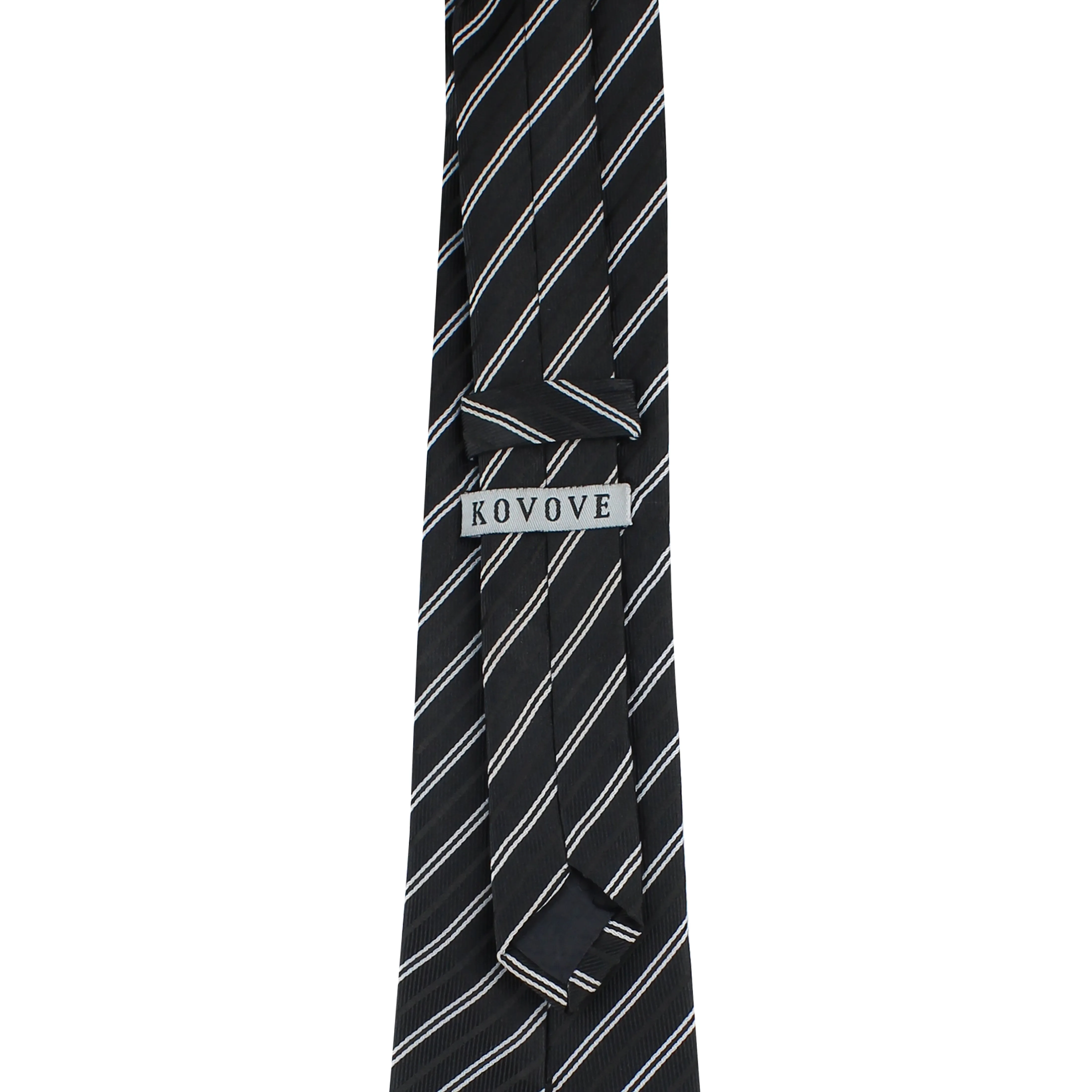 Kovove The Black Treat Striped Neck Tie For Men