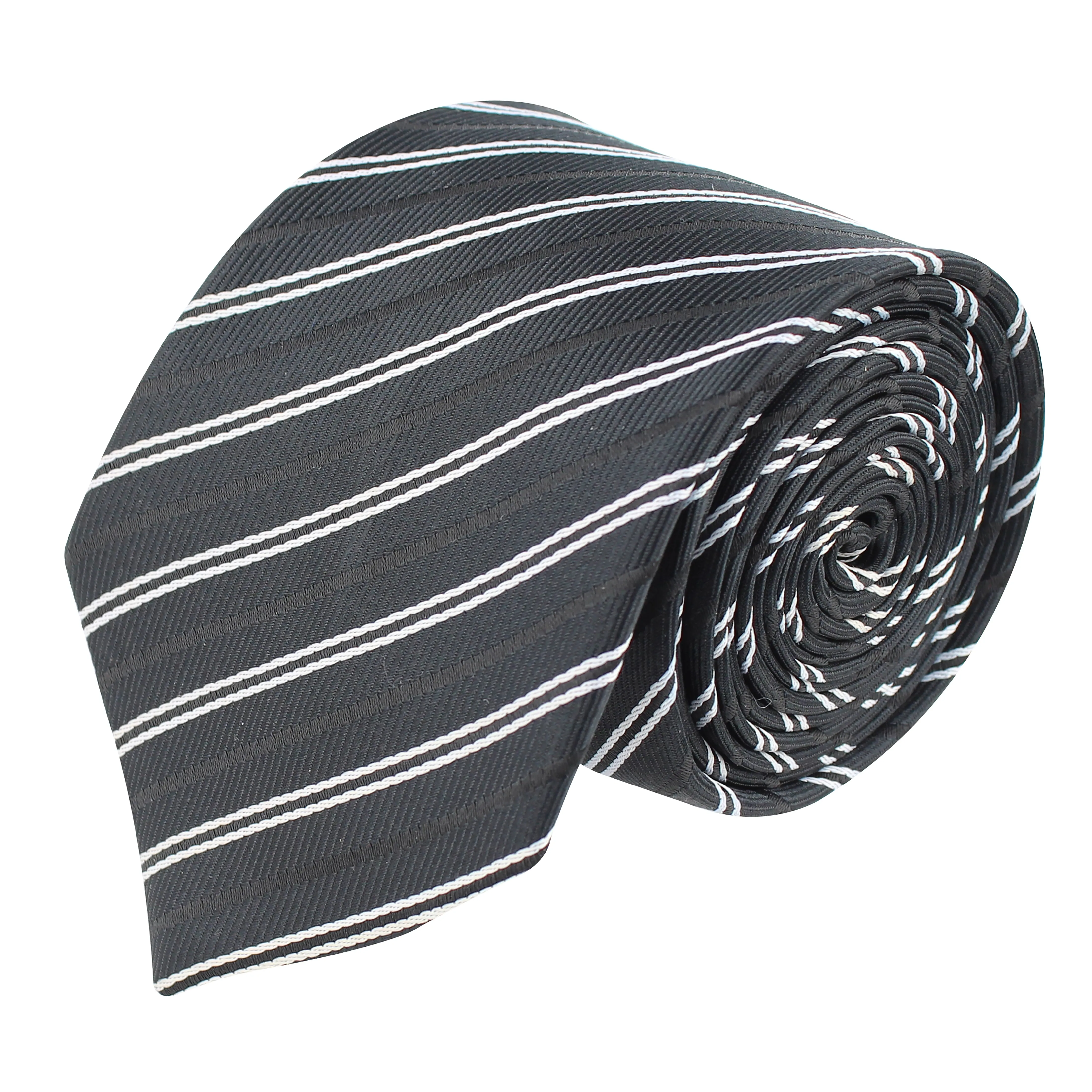 Kovove The Black Treat Striped Neck Tie For Men