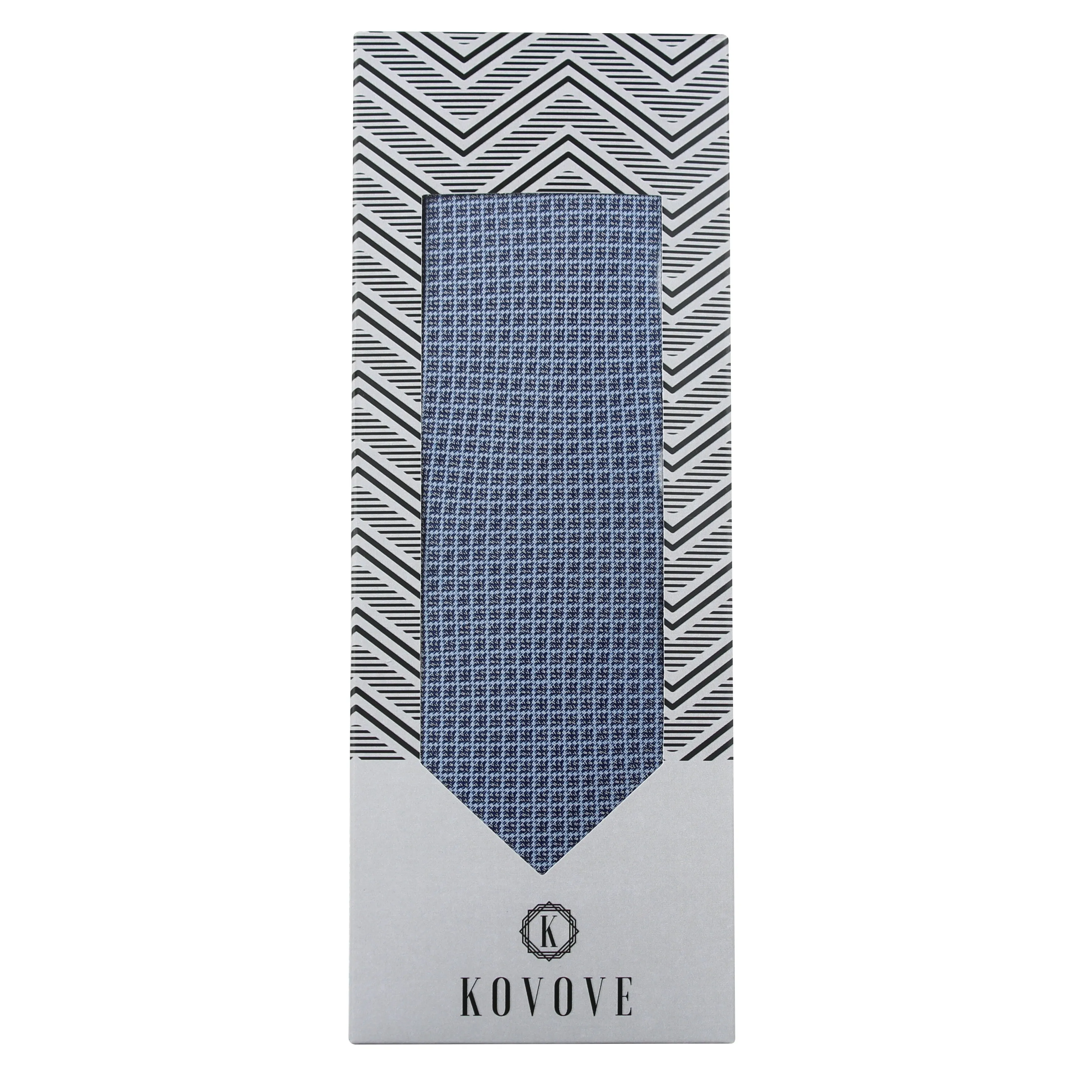 Kovove The Essentials Checkered Blue Necktie For Men