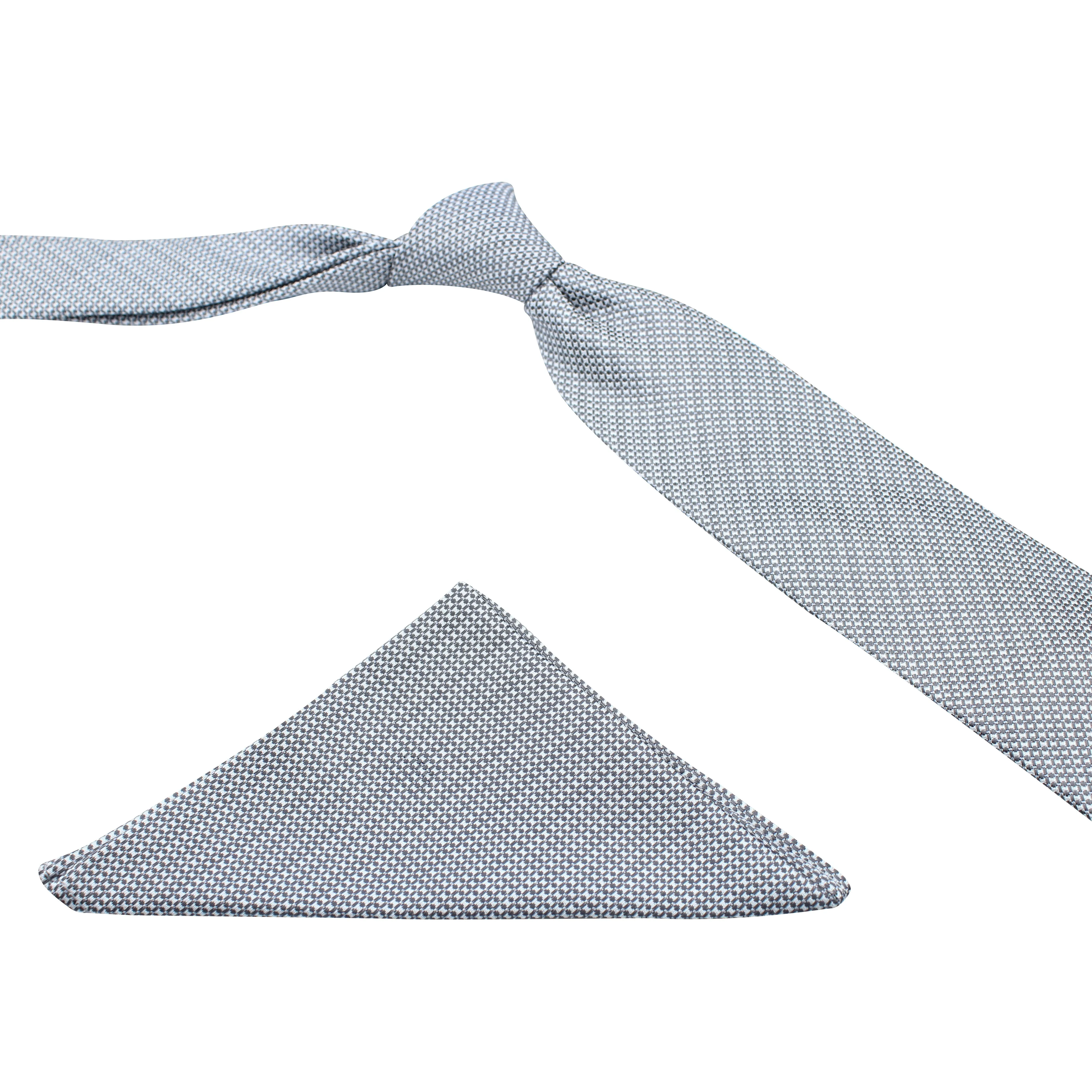 Kovove The Rogue Abstract Dark Grey Necktie and Pocket Square Gift Box