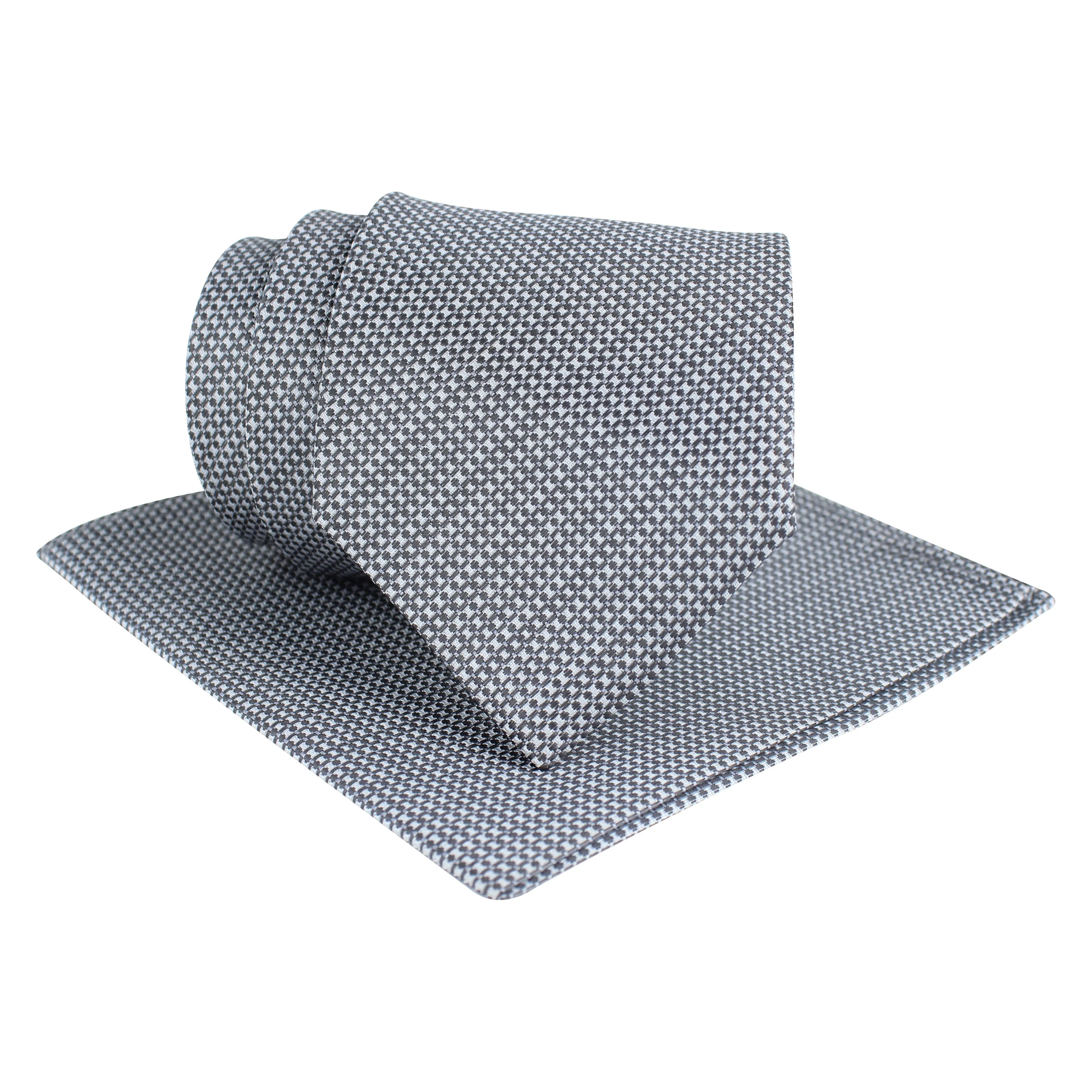 Kovove The Rogue Abstract Dark Grey Necktie and Pocket Square Gift Box