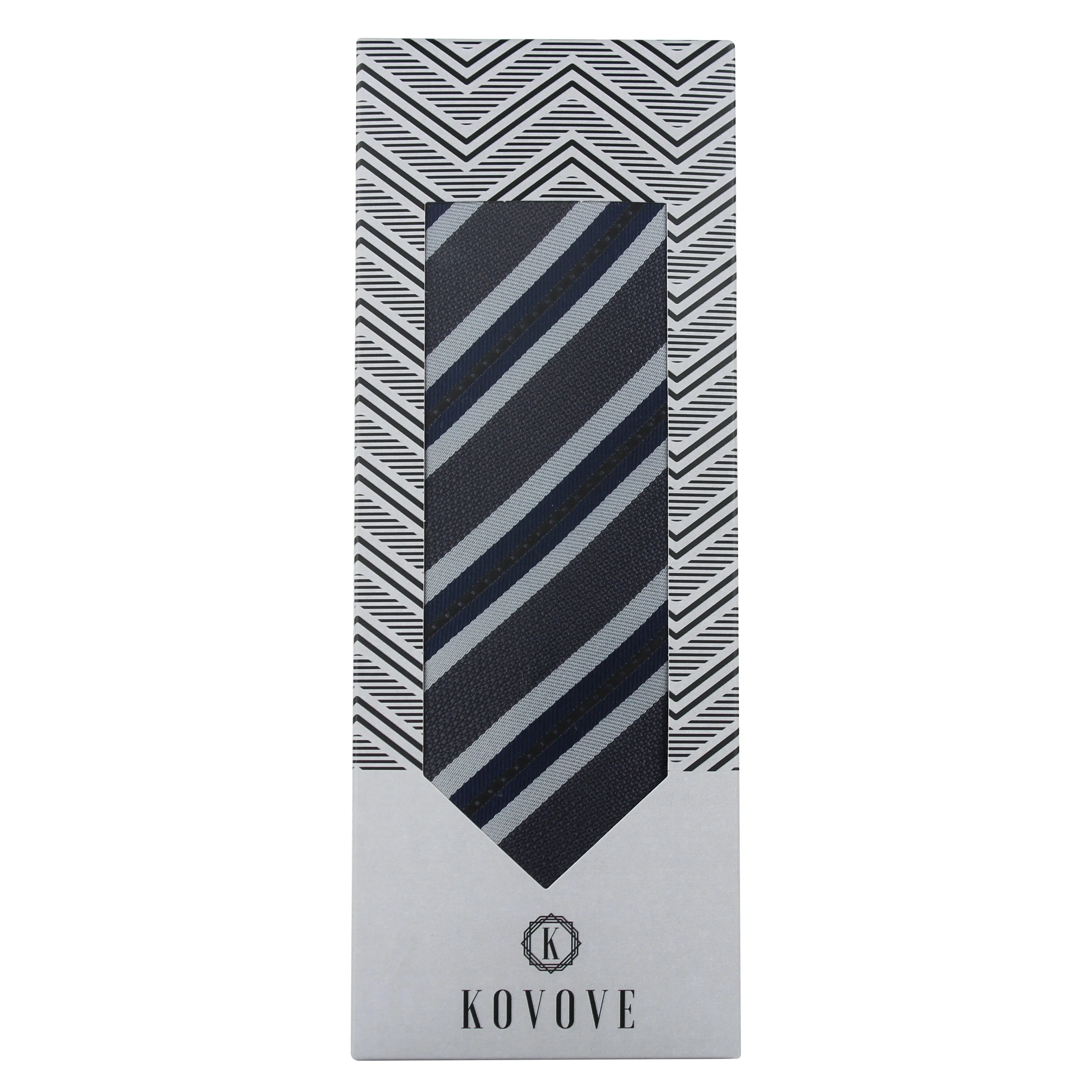 Kovove The Striped Affair Grey Necktie For Men