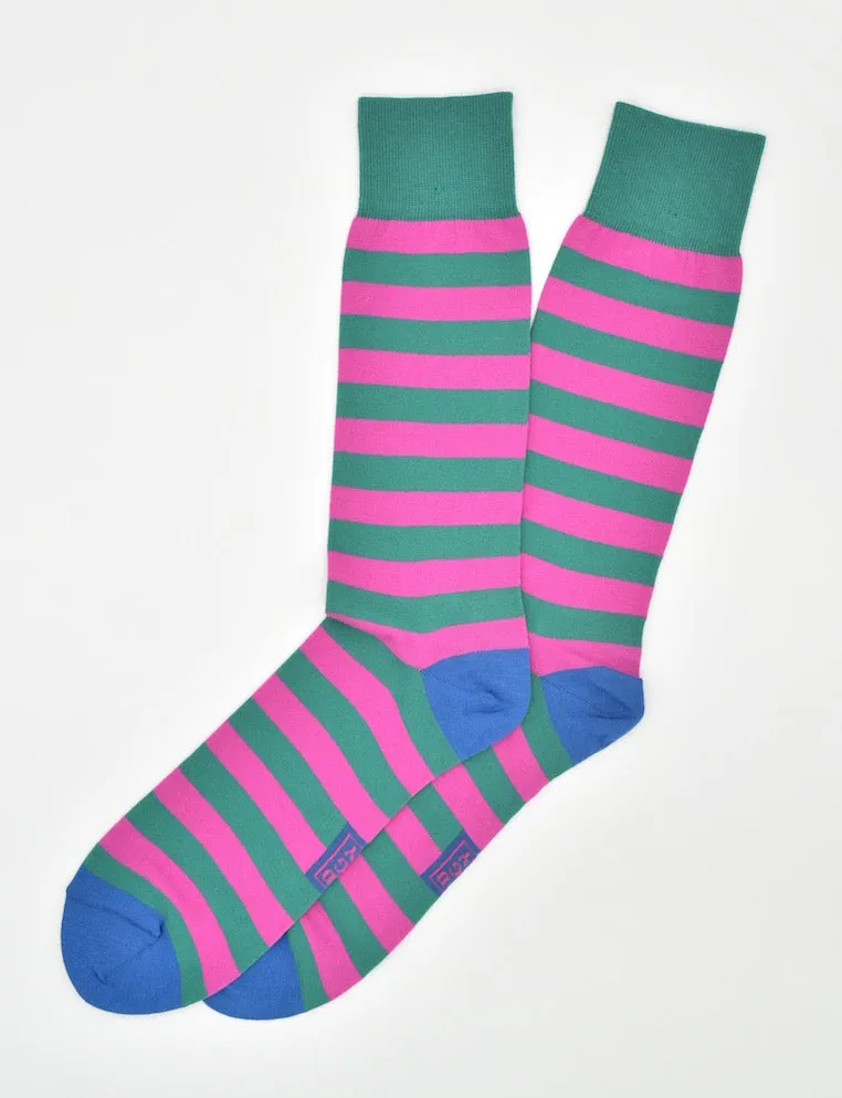 Last Call Stripe: Socks - Teal