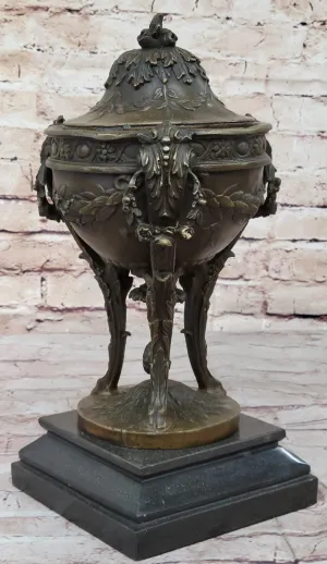 Louis XVI Style Bronze Mounted Urn: Handmade Keepsake Figure Hot Cast