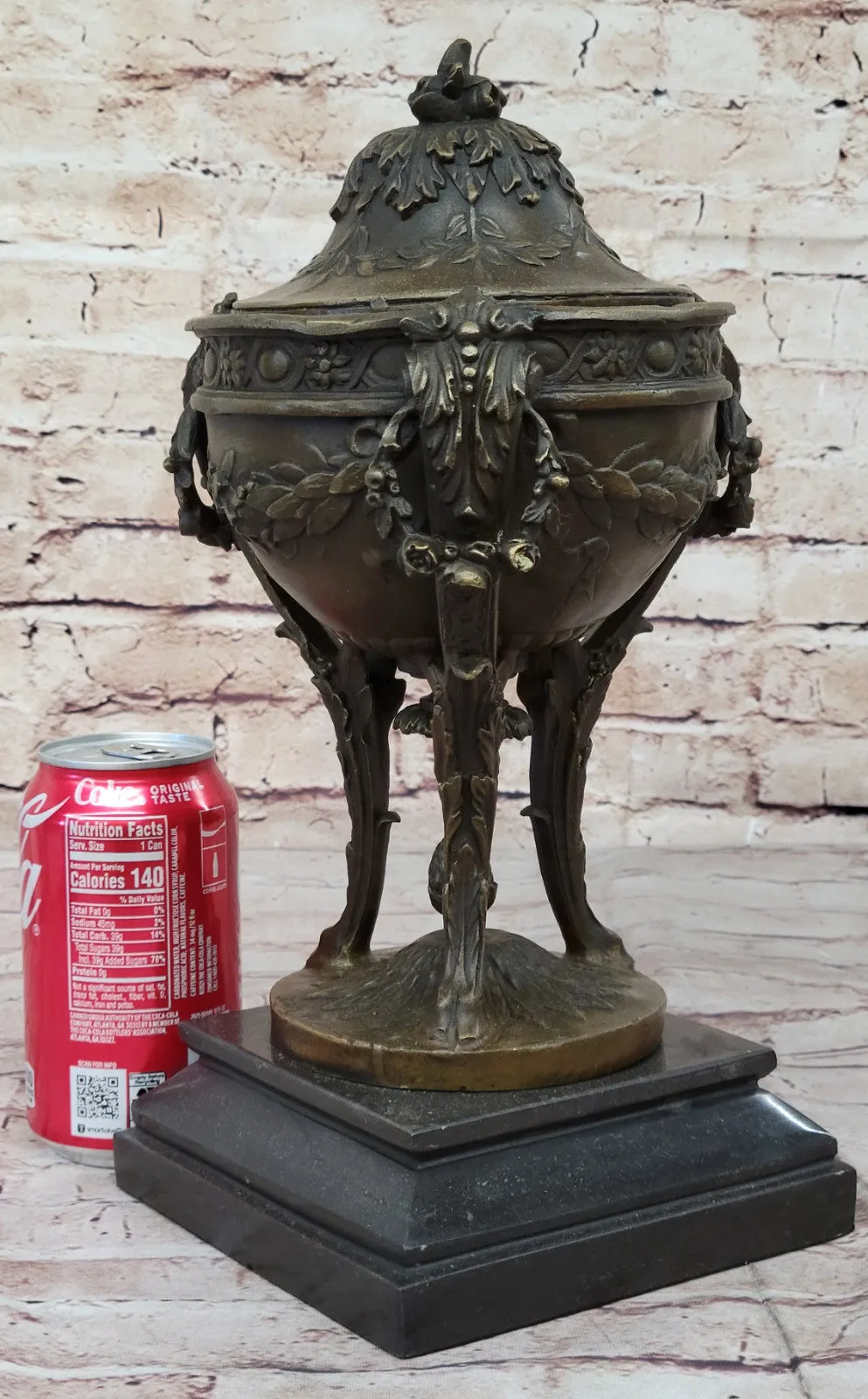 Louis XVI Style Bronze Mounted Urn: Handmade Keepsake Figure Hot Cast