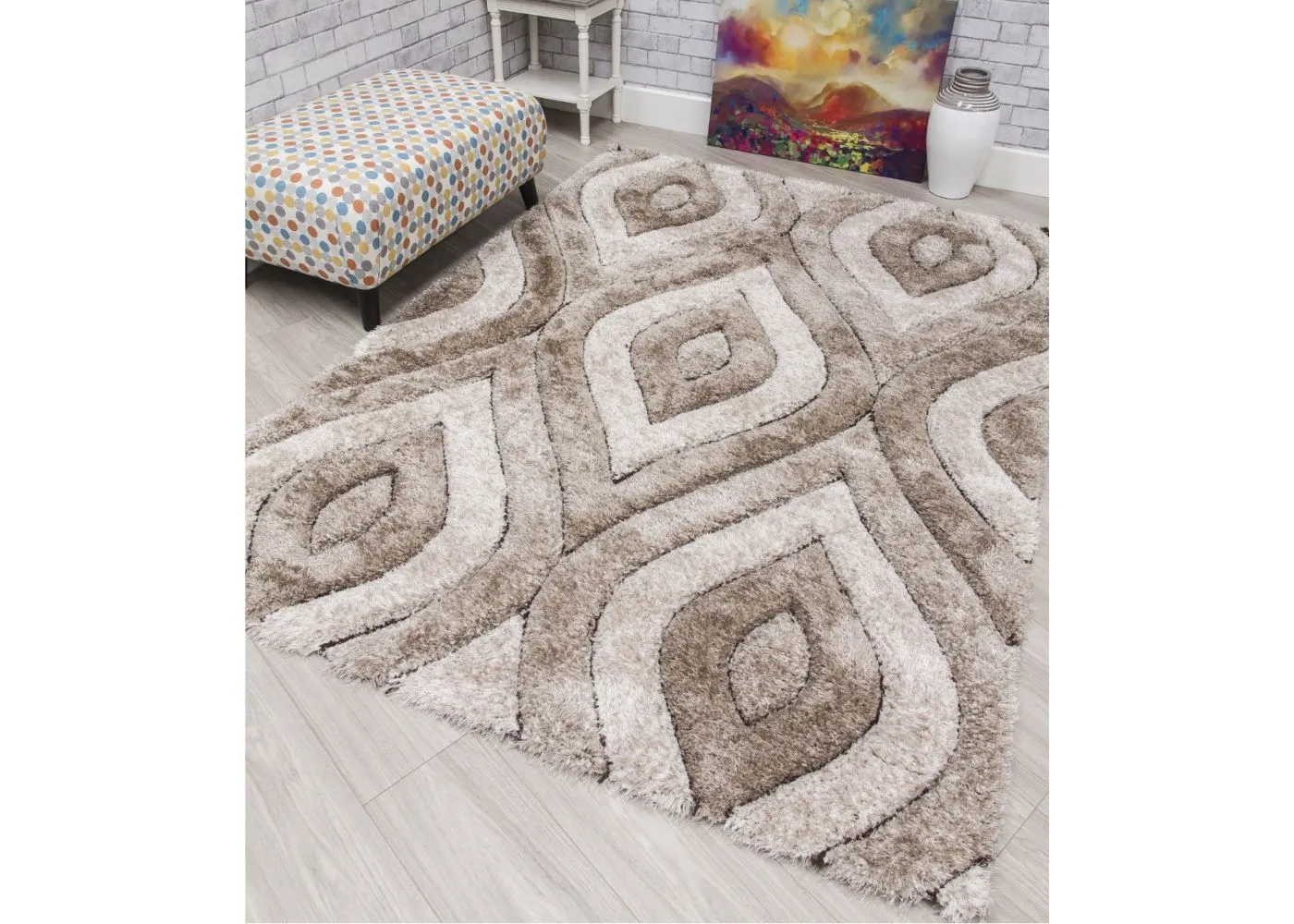 Luxus Teardrop Beige Rug Range by Floor Trends