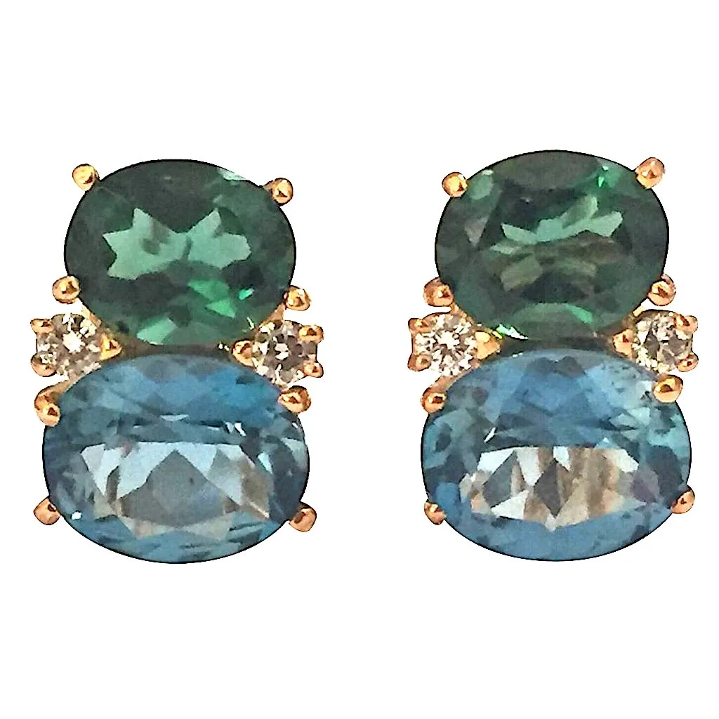 Medium GUM DROP™ Earrings with Peridot and Iolite and Diamonds