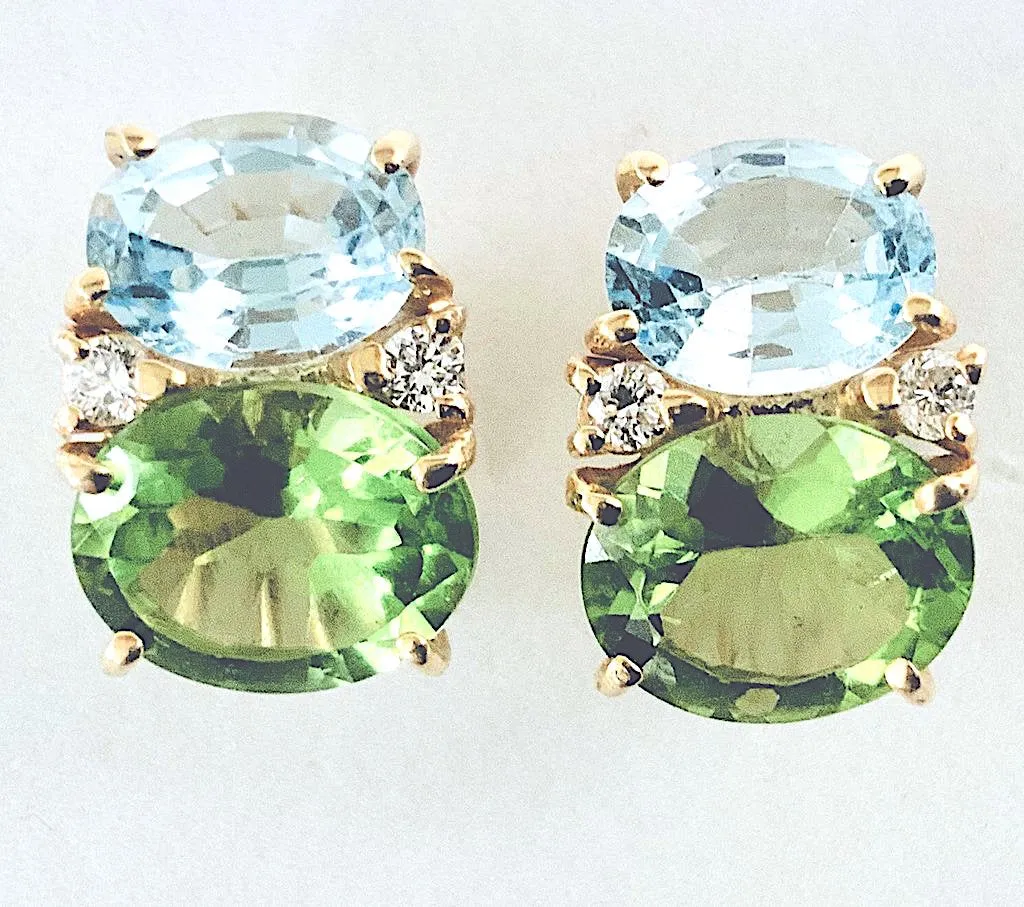 Medium GUM DROP™ Earrings with Peridot and Iolite and Diamonds