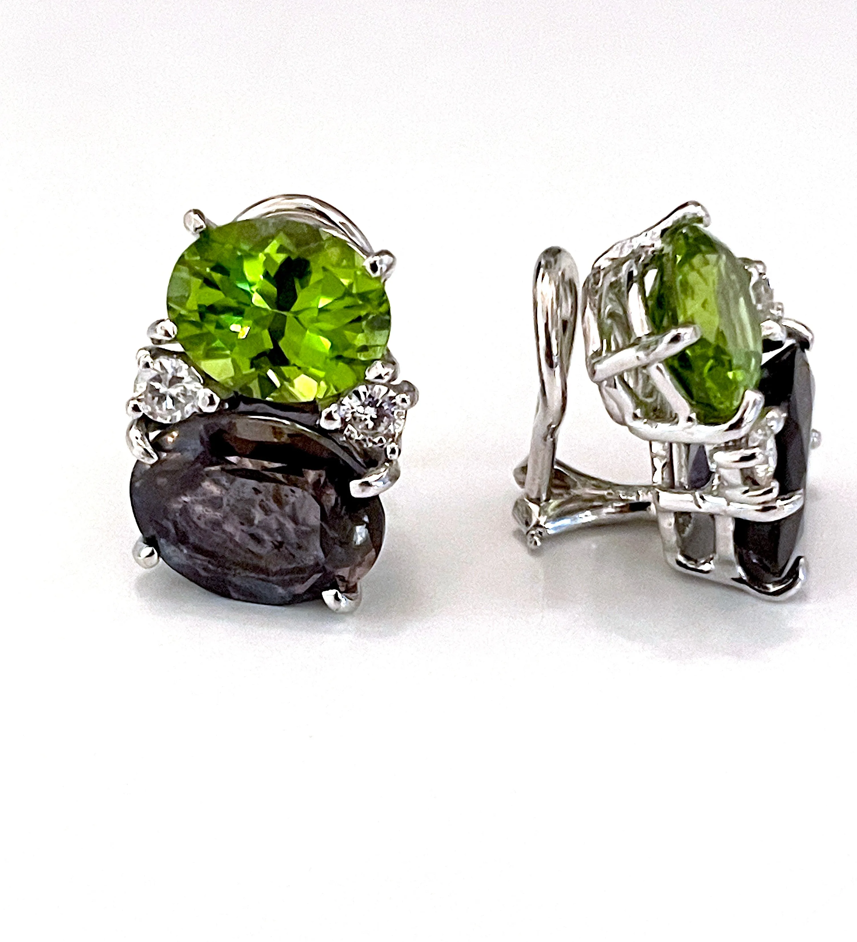 Medium GUM DROP™ Earrings with Peridot and Iolite and Diamonds