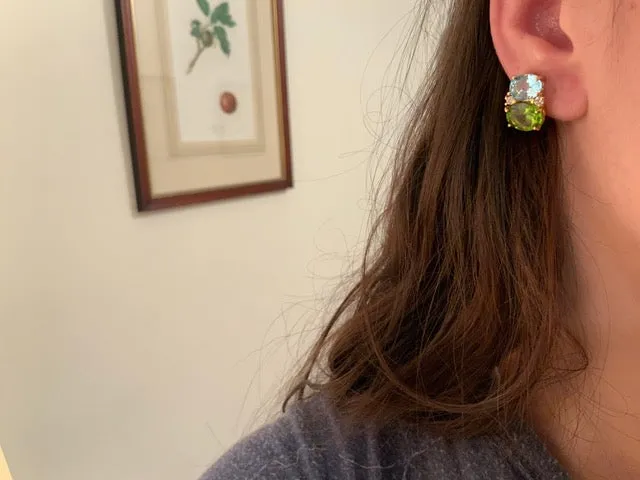 Medium GUM DROP™ Earrings with Peridot and Iolite and Diamonds