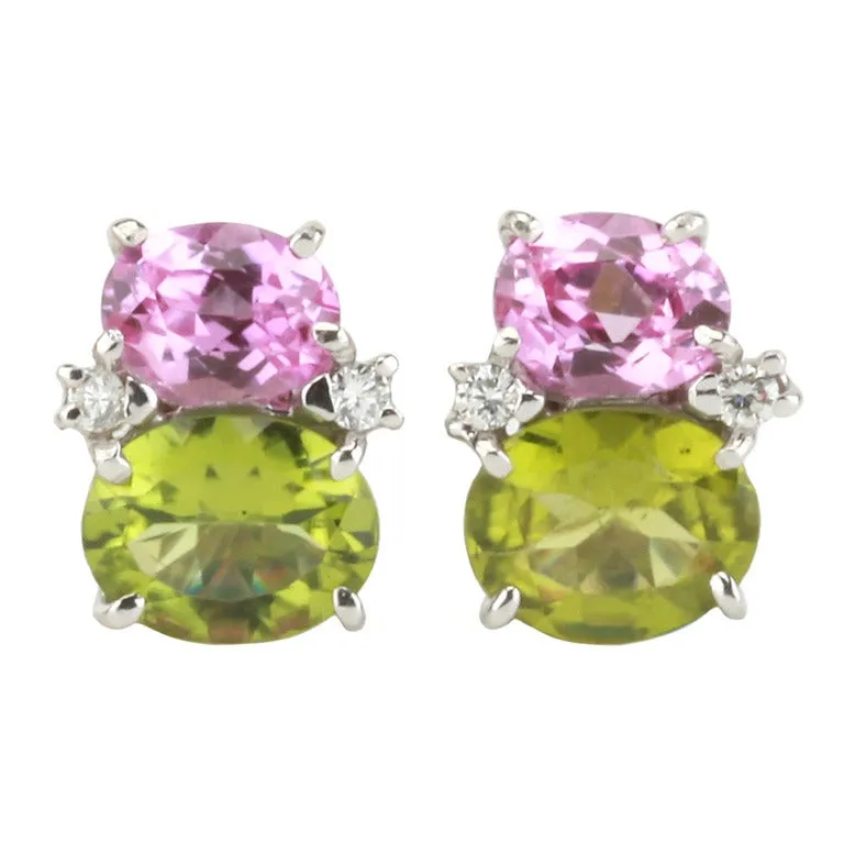 Medium GUM DROP™ Earrings with Peridot and Iolite and Diamonds