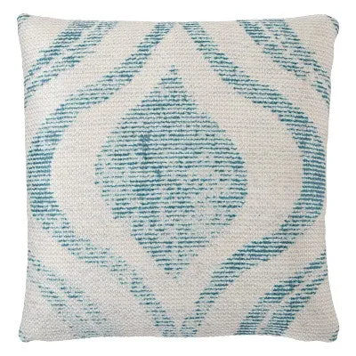 New - 18"x18" Cymbal Indoor/Outdoor Geometric Square Throw Pillow Teal/Cream - Jaipur Living