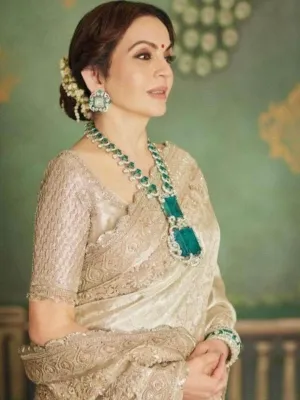 Nita Ambani Inspired Doublet Emerald Long Necklace