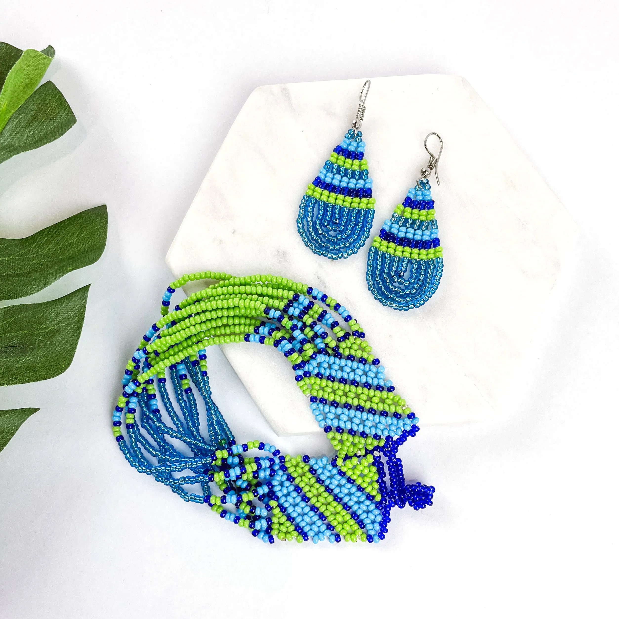 Once Upon a Lime Beaded Earrings