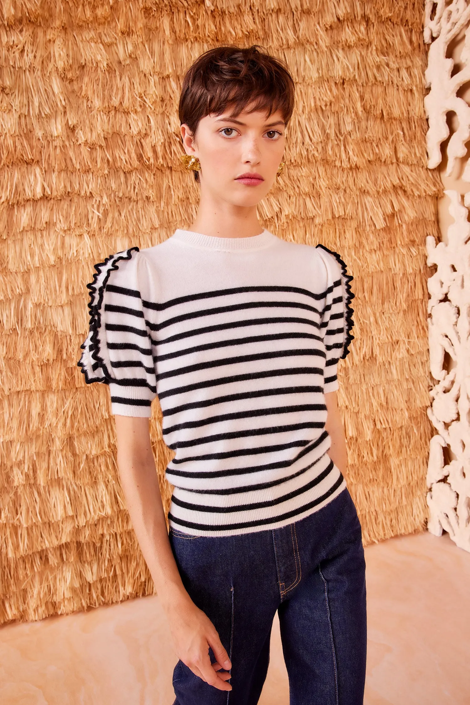 Ottilie Top - Noir Stripe