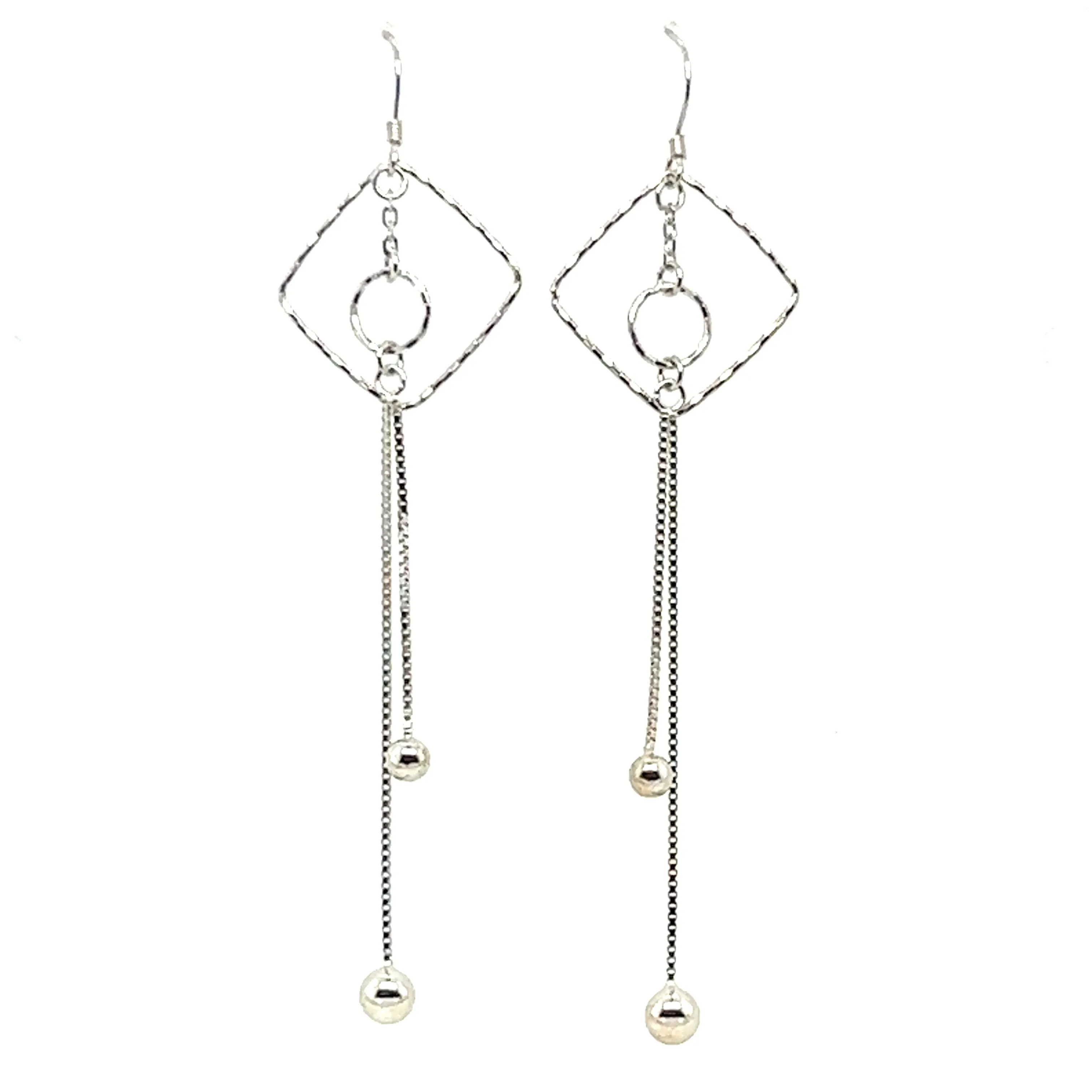 P264 Ball Drop Pendant Hook Earrings