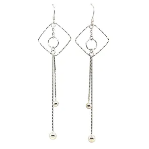 P264 Ball Drop Pendant Hook Earrings