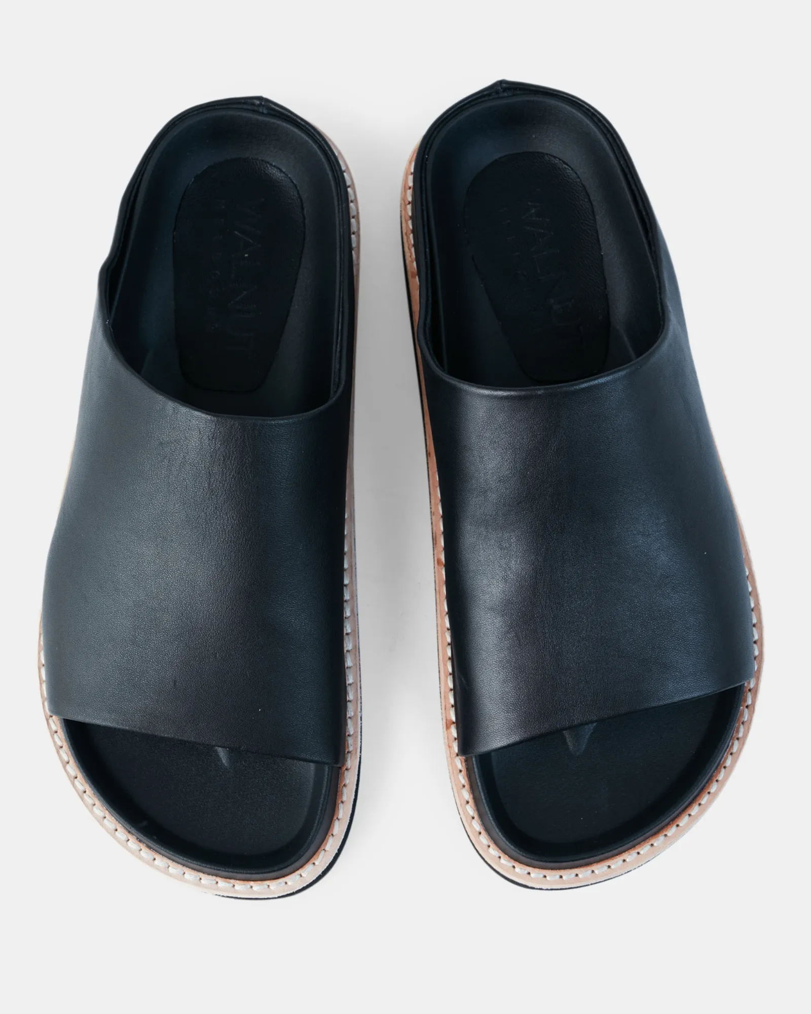 Palm Leather Slide - Black