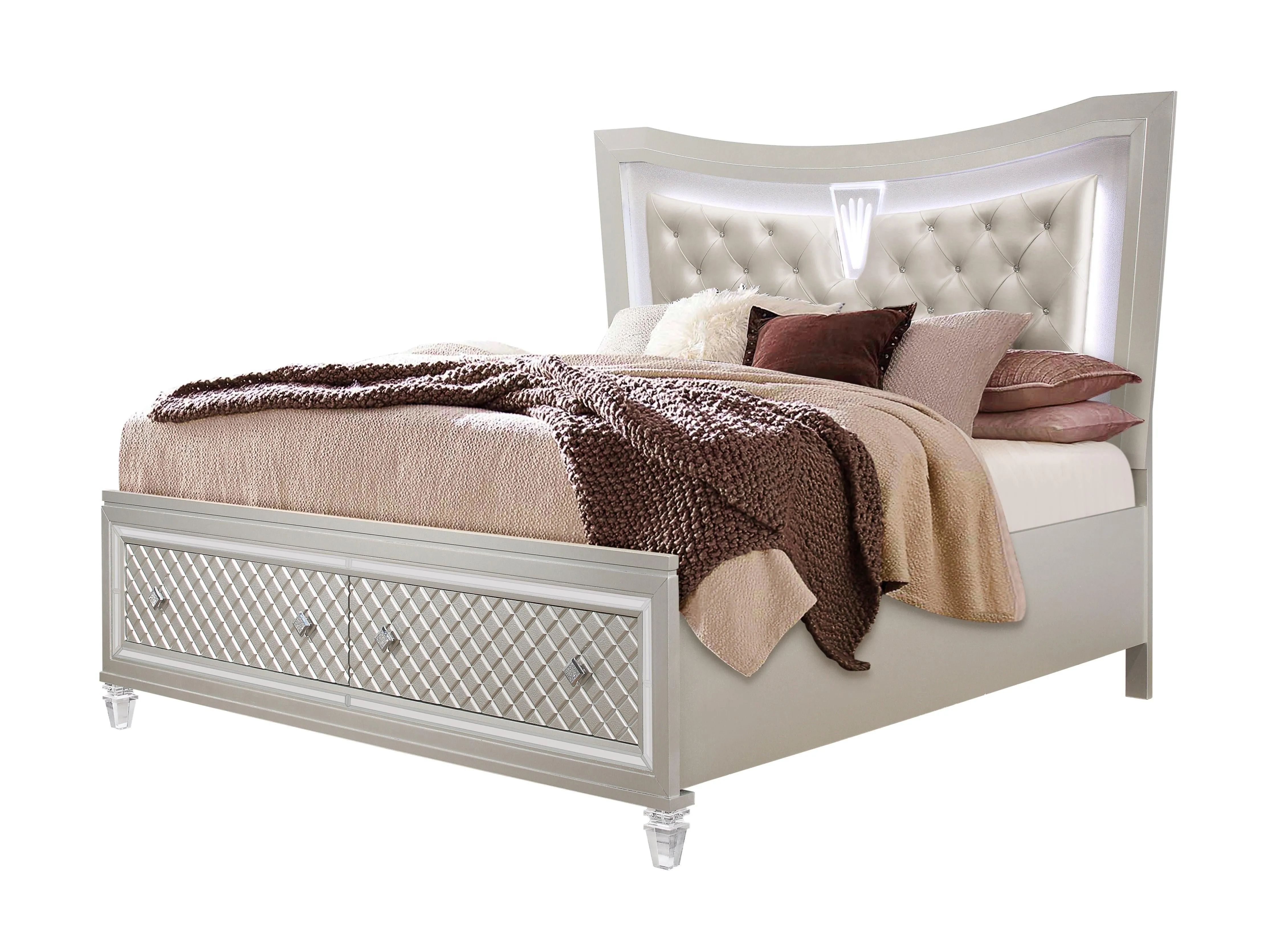 Paris Queen Bed Champagne - Elegant Queen Frame