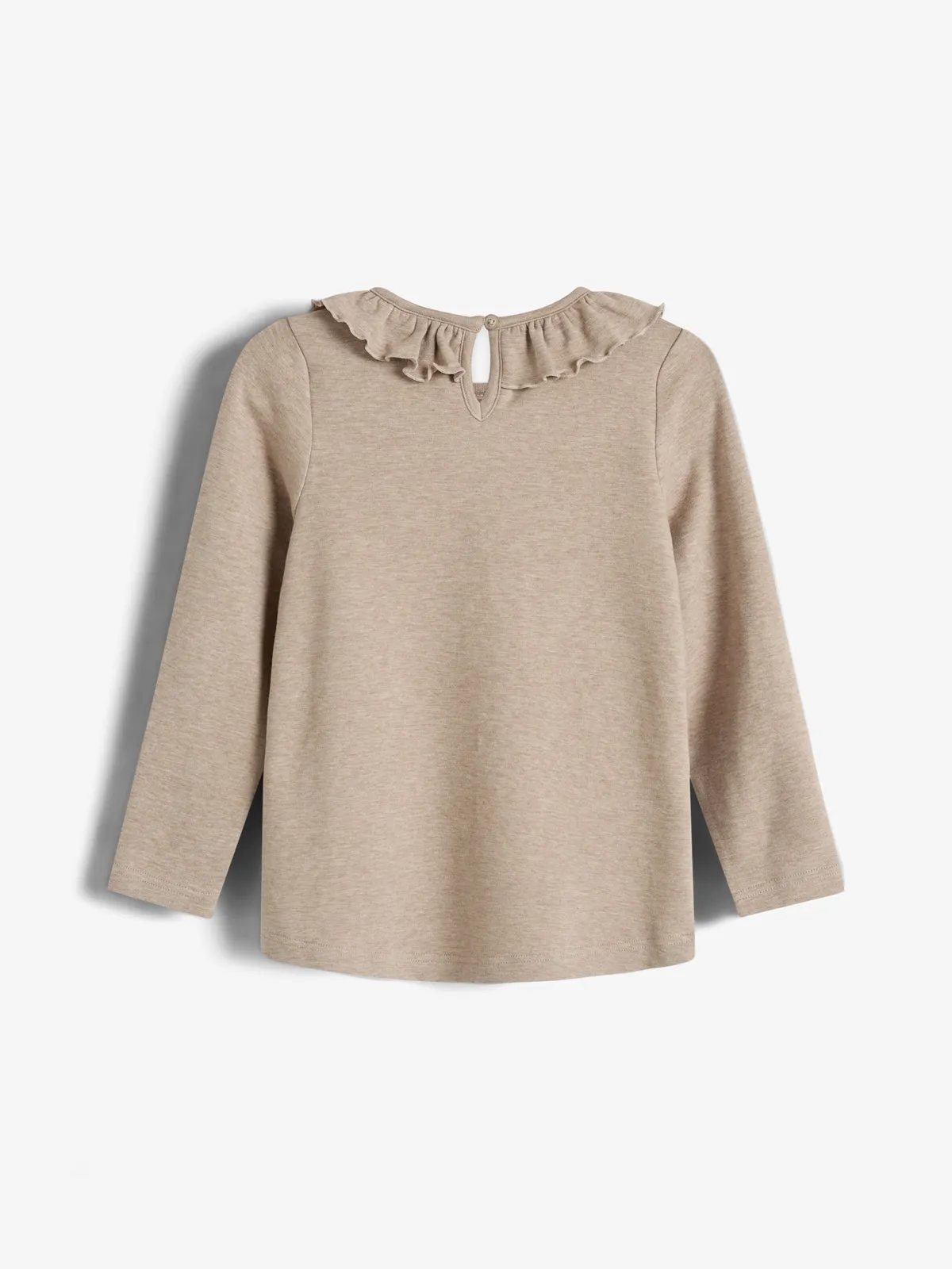 Plush Jersey Pierrot Collar Blouse - Kids - Beige Melange