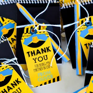 Police Party Favor Tags | Police Station Birthday Favors