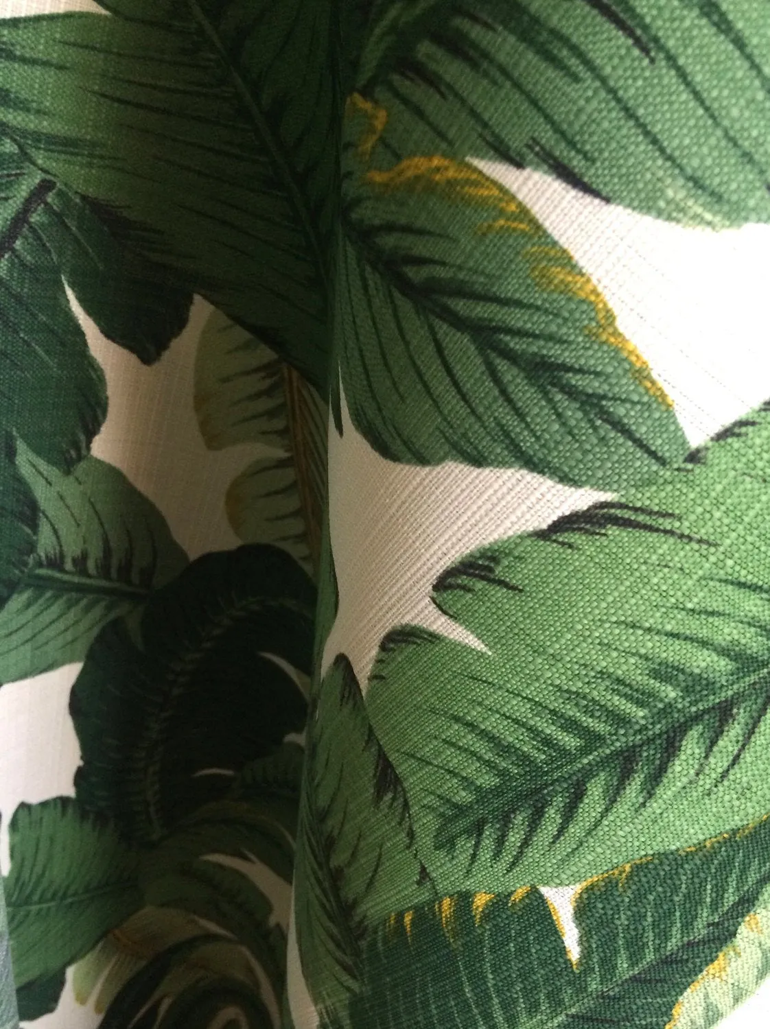 Polyester Dark Green Banana Leaves Beverly Hills Hollywood Regency Fabric by the Yard Indoor/outdoor