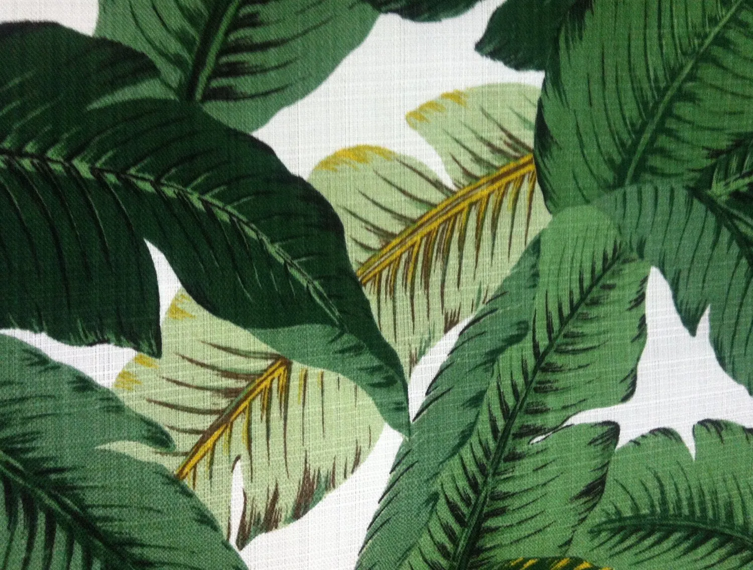 Polyester Dark Green Banana Leaves Beverly Hills Hollywood Regency Fabric by the Yard Indoor/outdoor