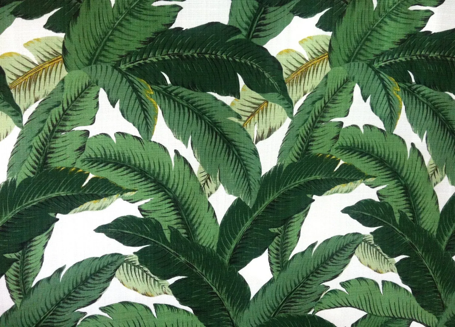 Polyester Dark Green Banana Leaves Beverly Hills Hollywood Regency Fabric by the Yard Indoor/outdoor