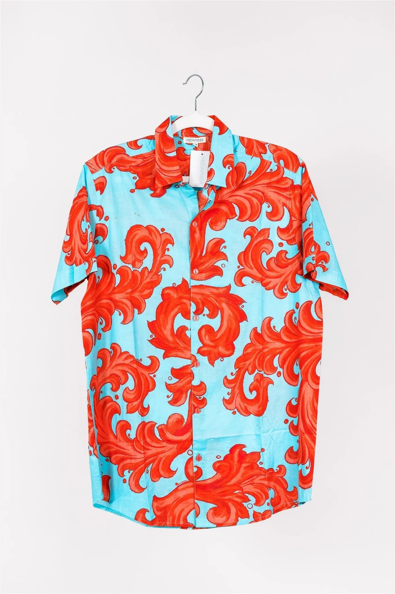 Preorder - Aurelio Men's Shirt Baroque Swirl Blue Red