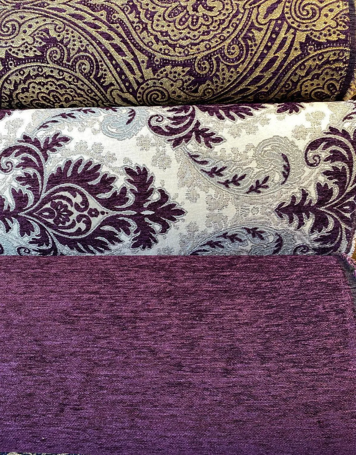 Purple Heavy Chenille Backed Solid Upholstery Fabric By The Yard  sofa couch