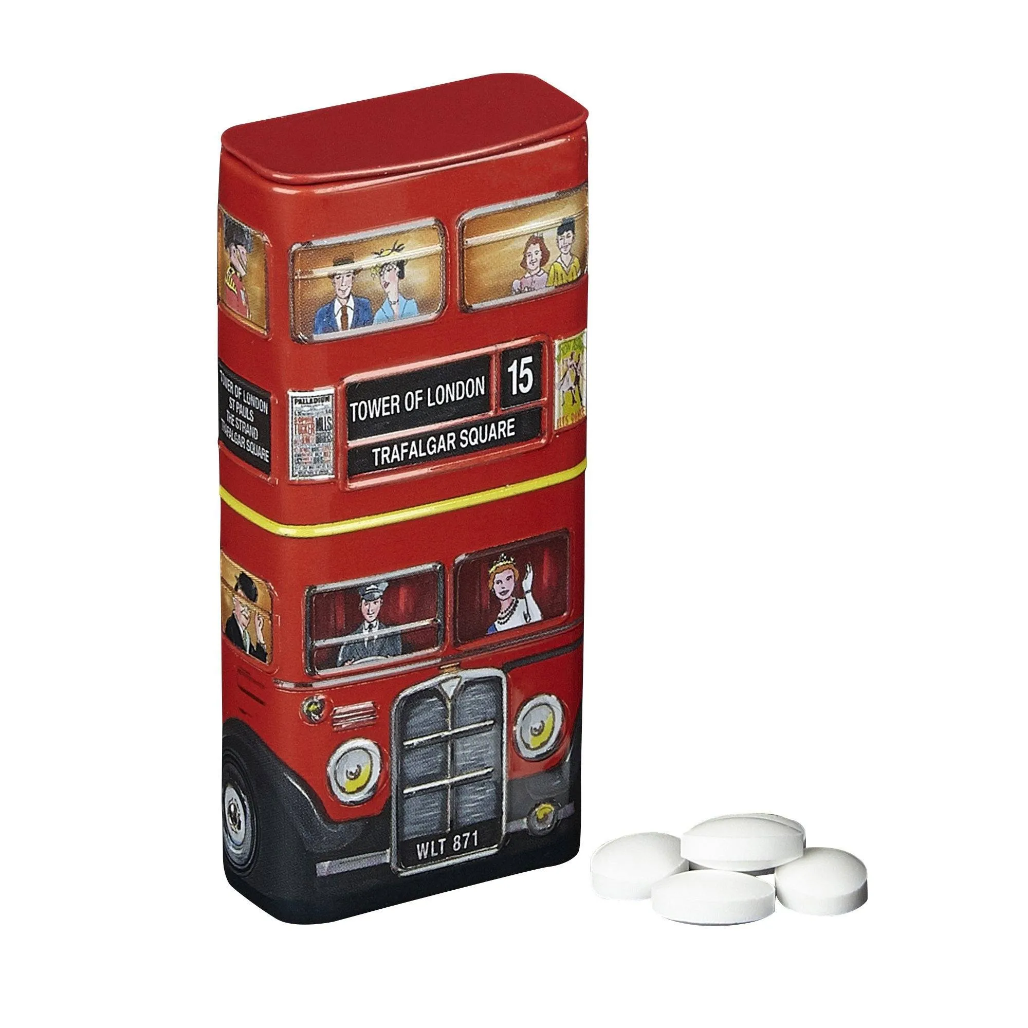 Red London Bus Sugar Free Mints With Flip Lid 25g