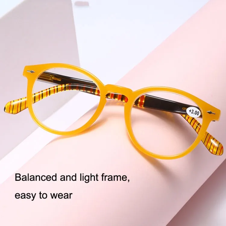 Retro Flexible Durable Portability HD Presbyopic Glasses  250(Beanflower)