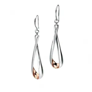 Rose Gold Plated Folded Detail Earrings E5087