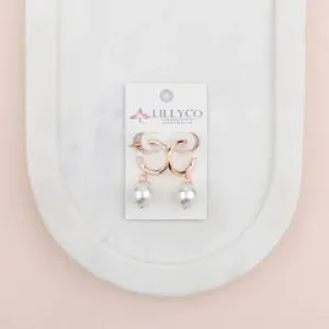 Rose Gold Ring & Drop Pearl Earring**