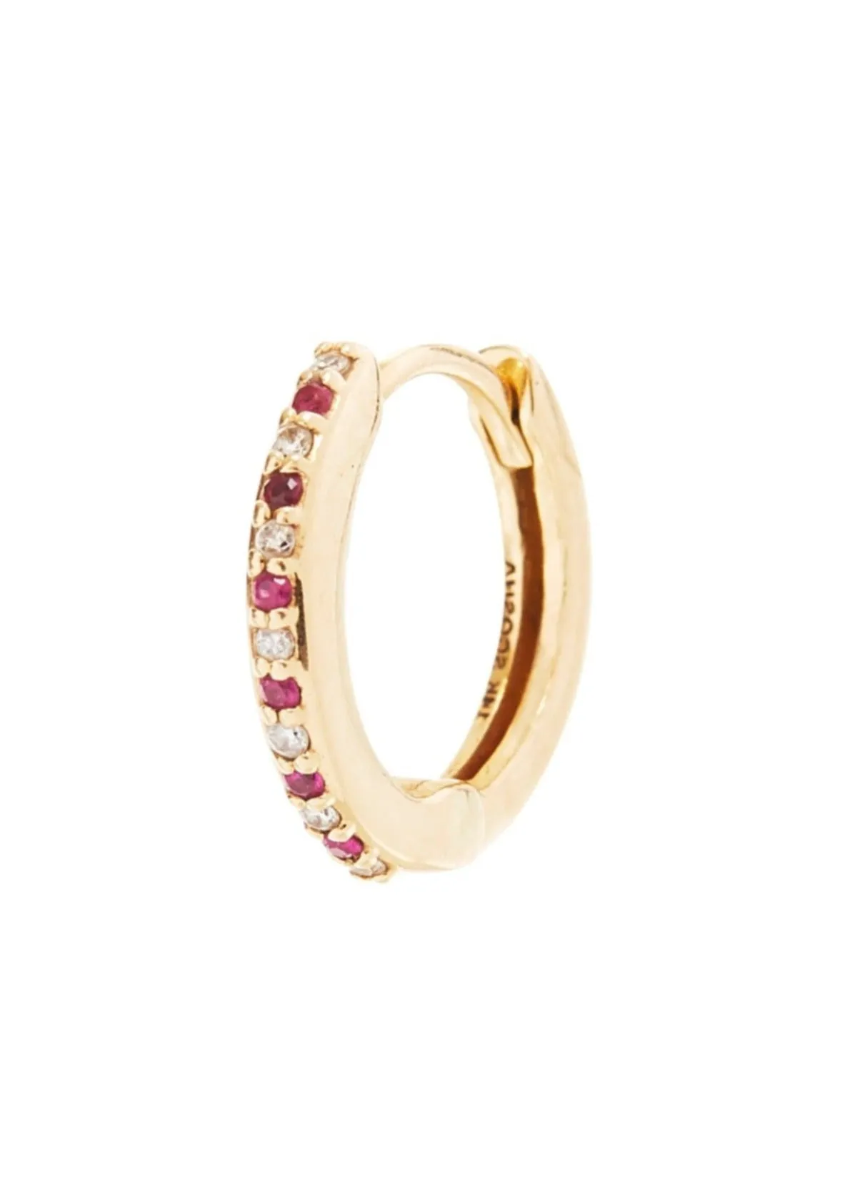 Ruby and Diamond Hinge Hoop