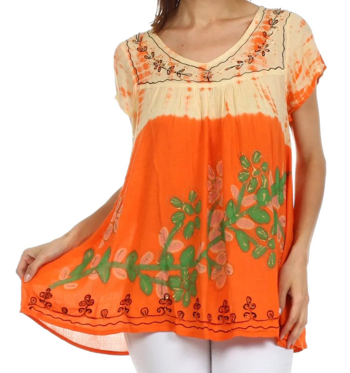 Sakkas Talisa Embroidered Gauzy Blouse