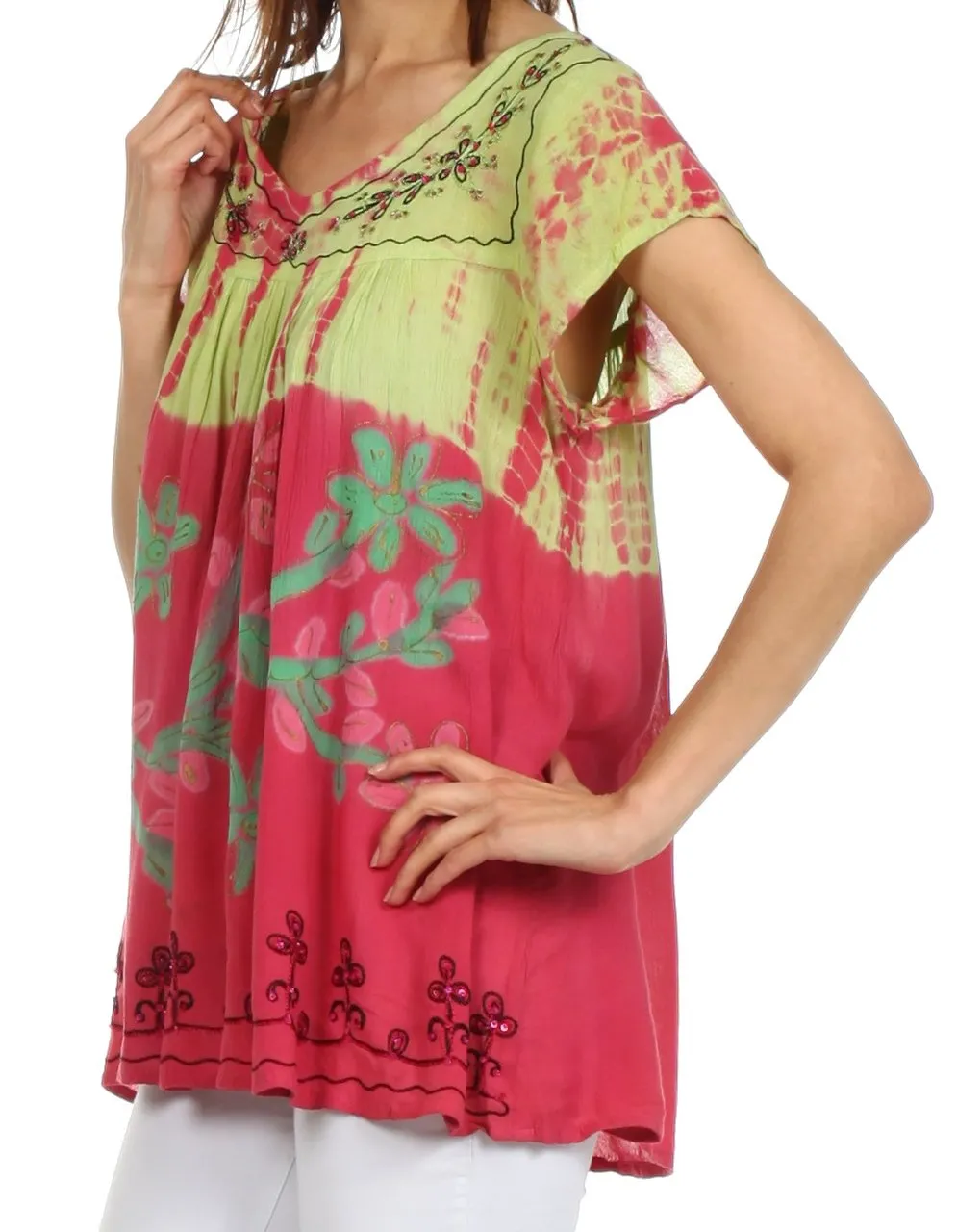 Sakkas Talisa Embroidered Gauzy Blouse