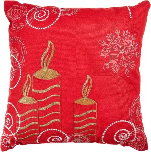 Seasonal Xmas Christmas Holiday Glories Pattern Decorative Accent Throw Pillow