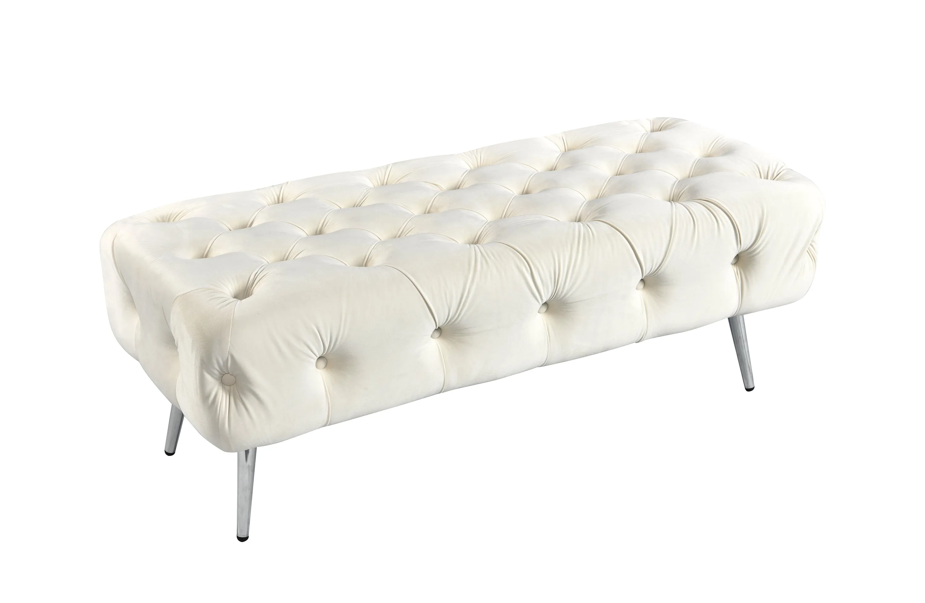 Shirley Ottoman Silver Frame - 5 Colours Available