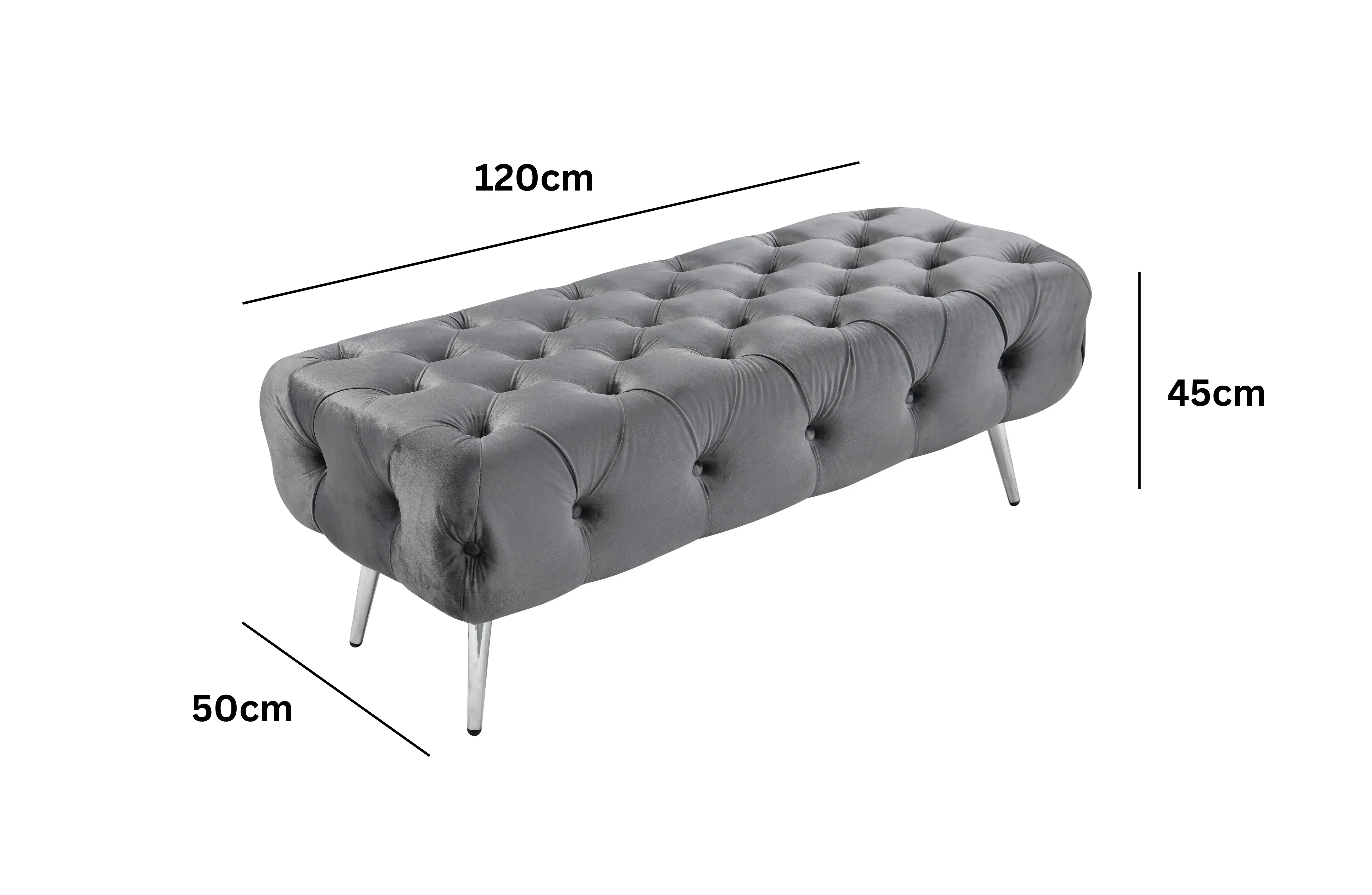 Shirley Ottoman Silver Frame - 5 Colours Available