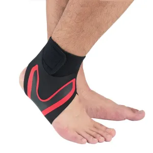 Sports Compression Anti-Sprain Ankle Guard Outdoor Basketball Football Climbing Protective Gear, Specification: S, Right Foot (Black Red)