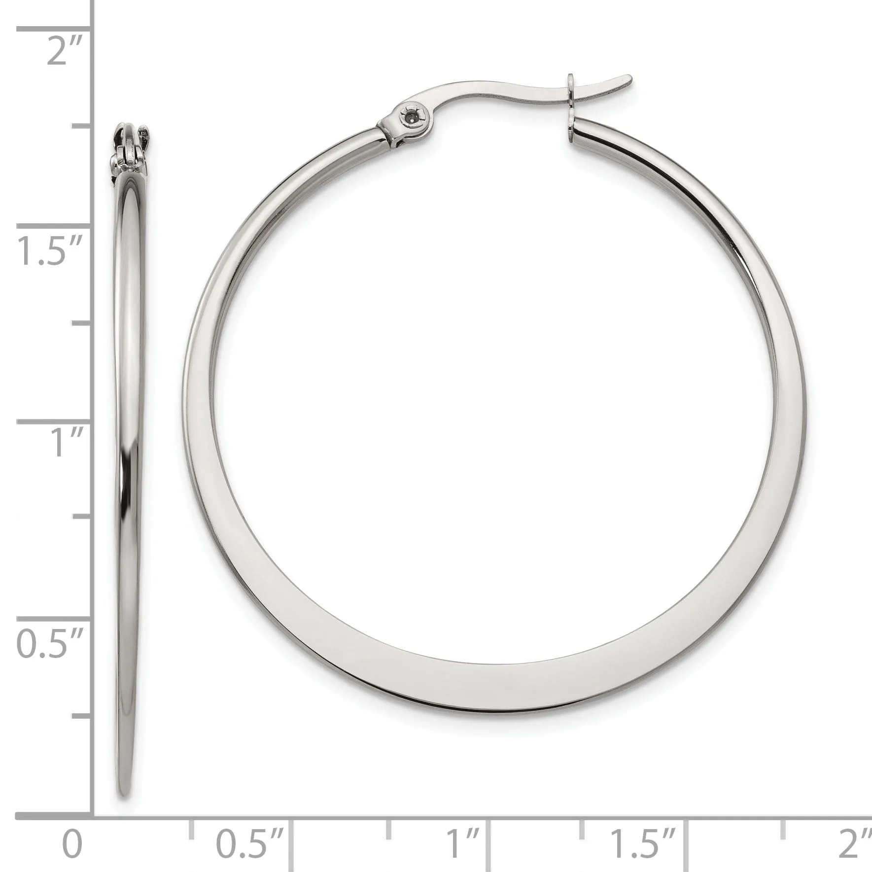 Stainless Steel Hoop Earrings 43MM Diameter